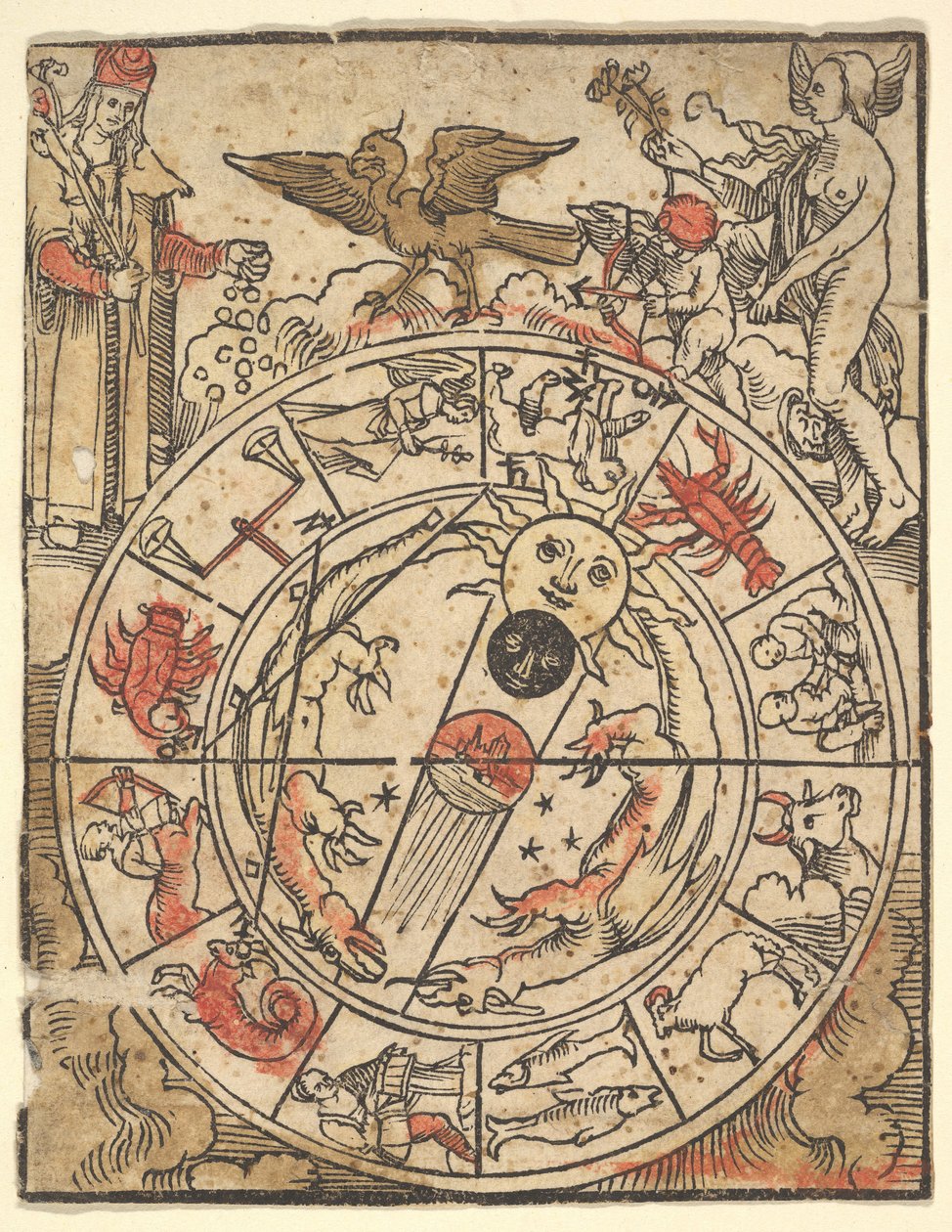 Chart of the Signs of the Zodiac with Venus, Cupid, and a Bishop Saint by Hans Baldung