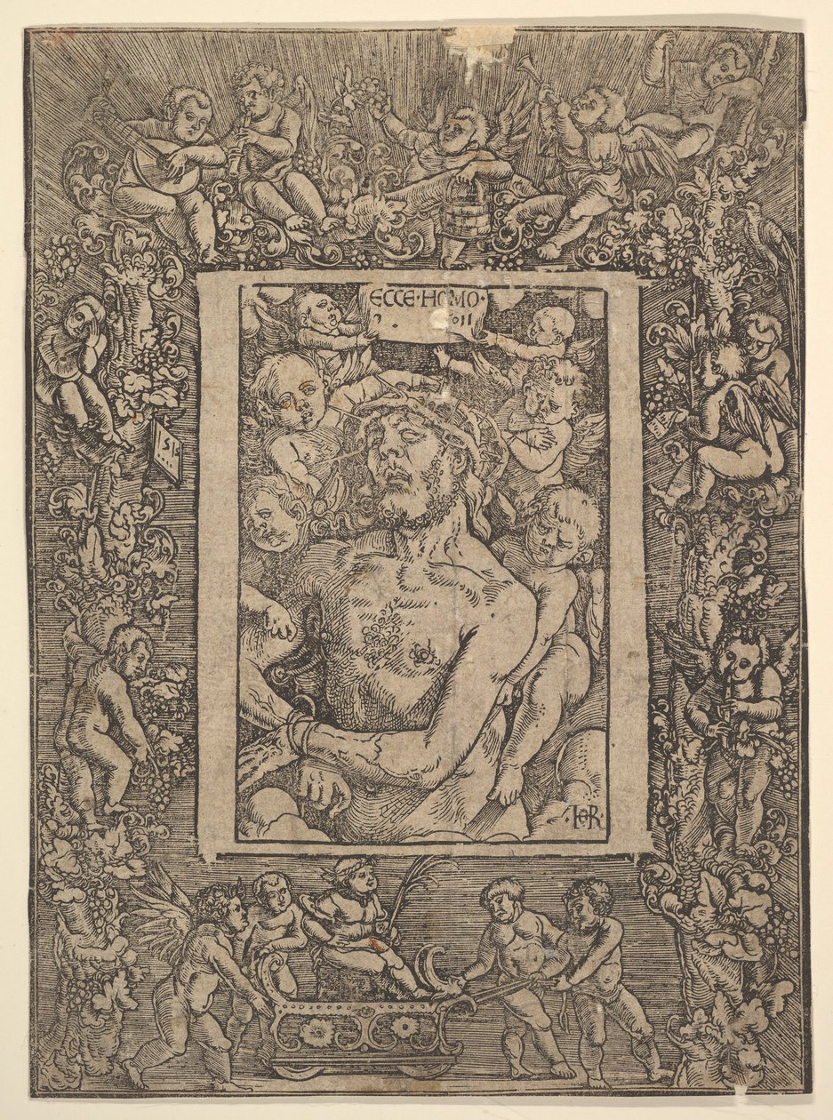 Ecce Homo with Ornamental Border Showing the Triumph of Bacchus by Hans Baldung