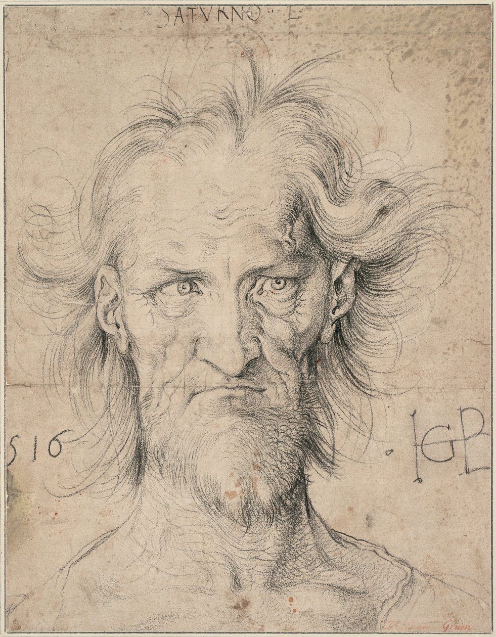 Head of a Bearded Old Man Saturn, 1516 by Hans Baldung