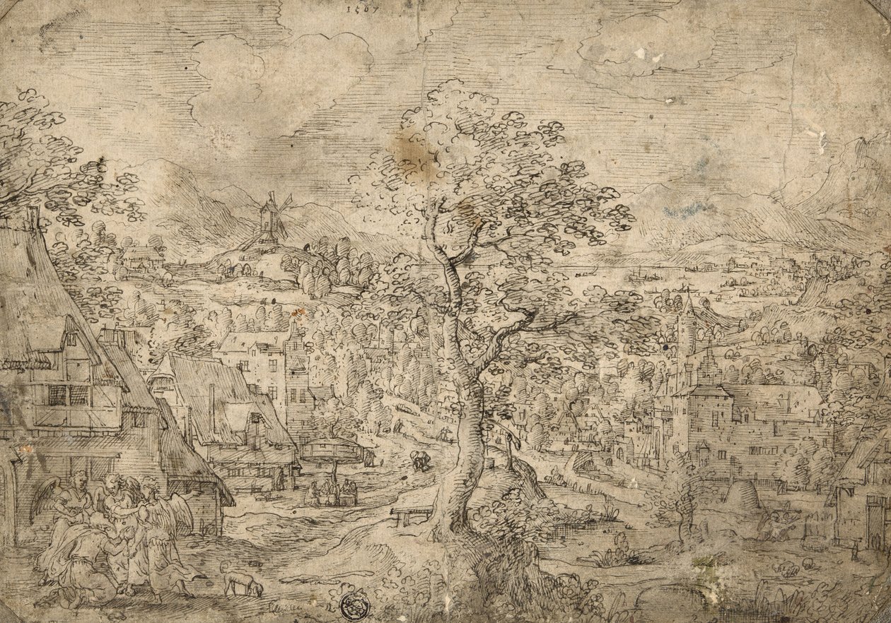 Landscape with Abraham and Angels, 1567 by Hans Bol