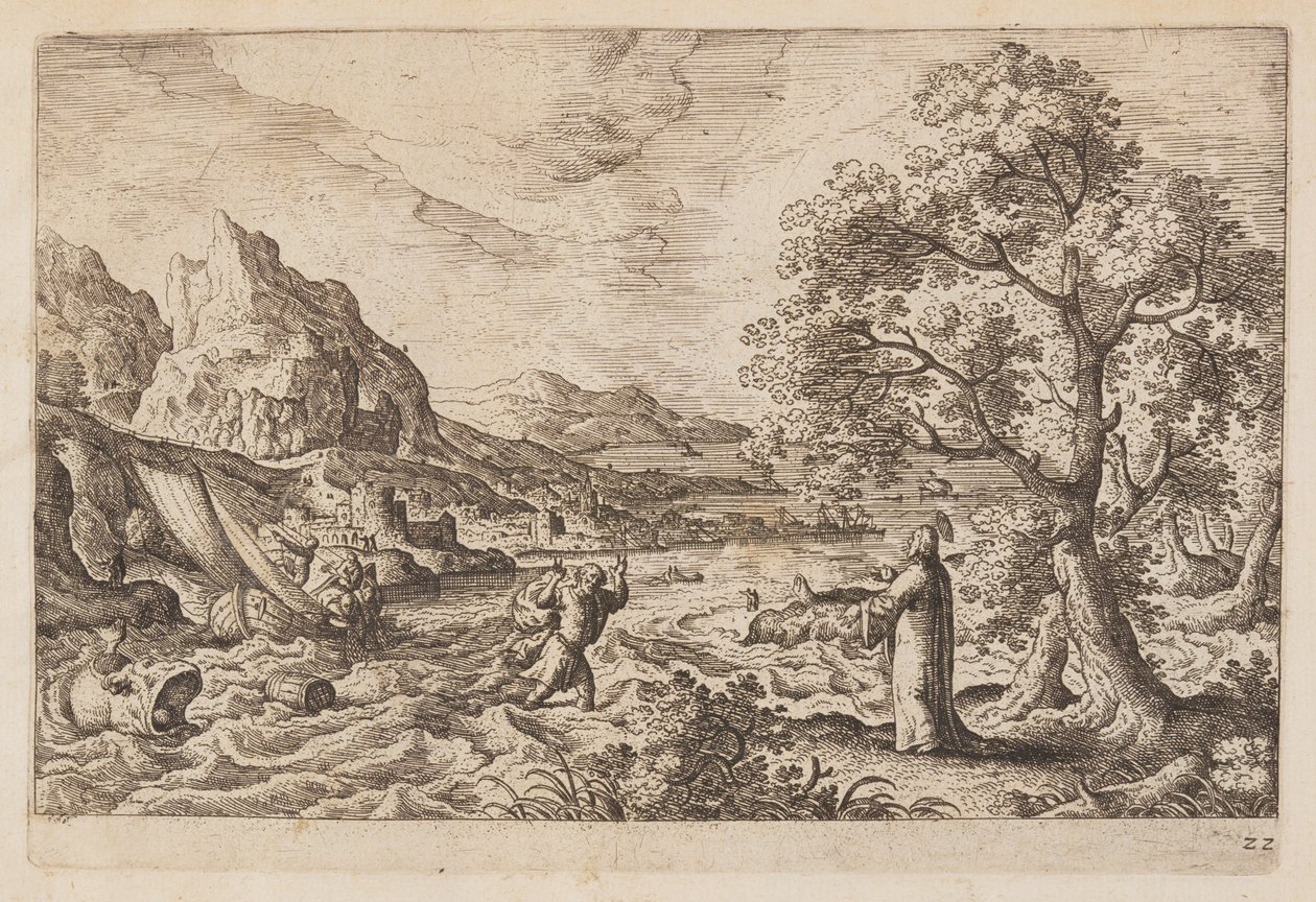 Plate 22, from Landscapes with Scenes from the Old and New Testament and Ovid’s Metamorphoses by Hans Bol