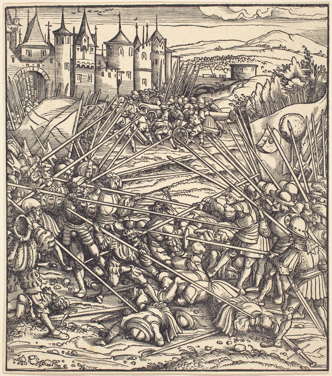Battle of the Foot Soldiers with Lances by Hans Burgkmair I