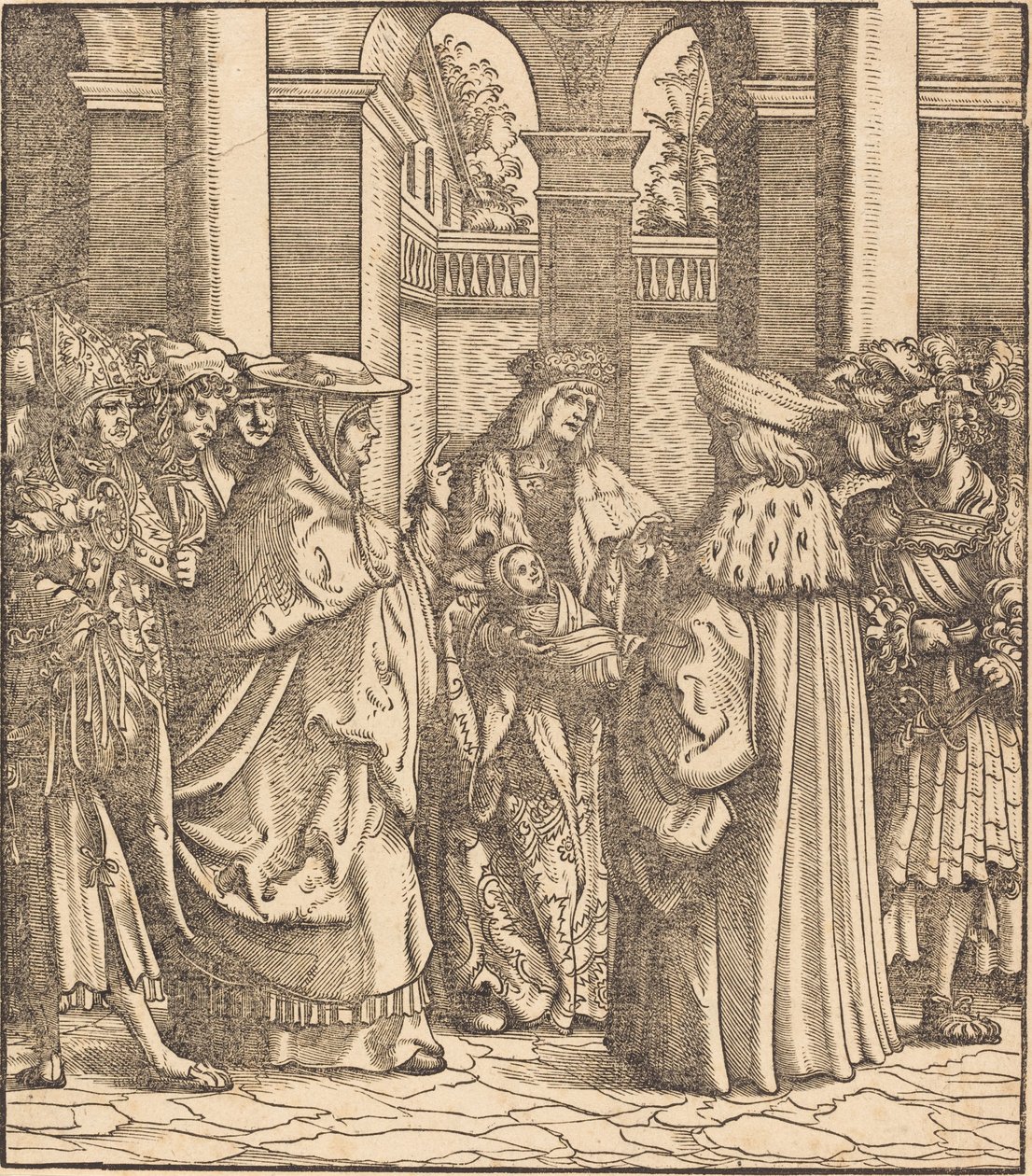The Archbishop Blessing the Child after the Baptism by Hans Burgkmair I