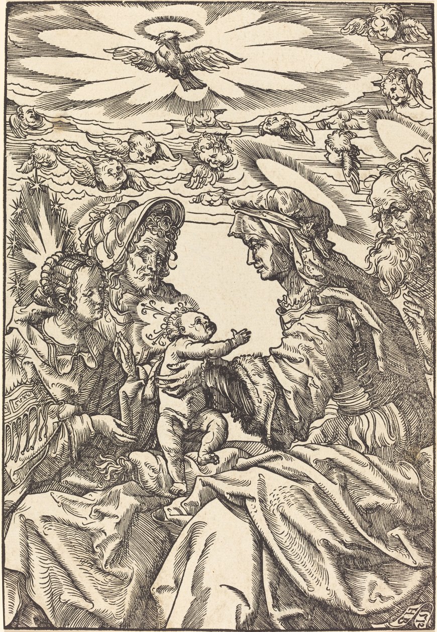 The Holy Family with Saint Anne and Saint Joachim by Hans Burgkmair I