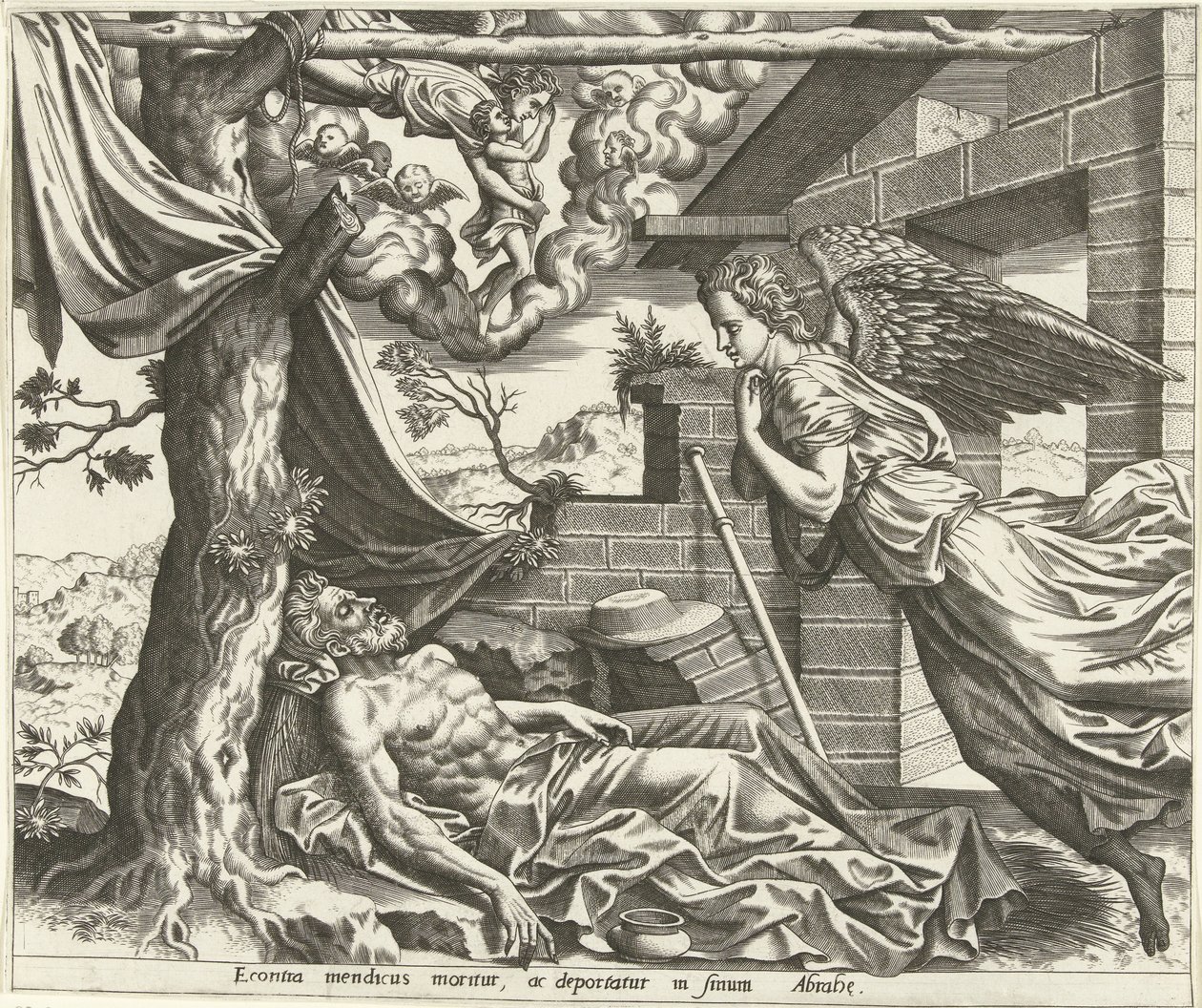 The Death of Lazarus by Hans Collaert (I) (possibly)