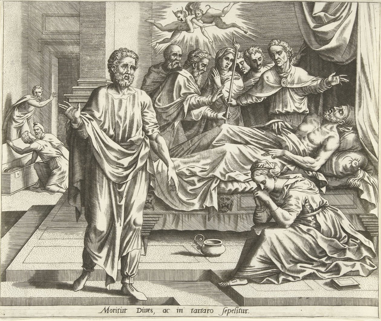 The Death of the Rich Man by Hans Collaert (I) (possibly)