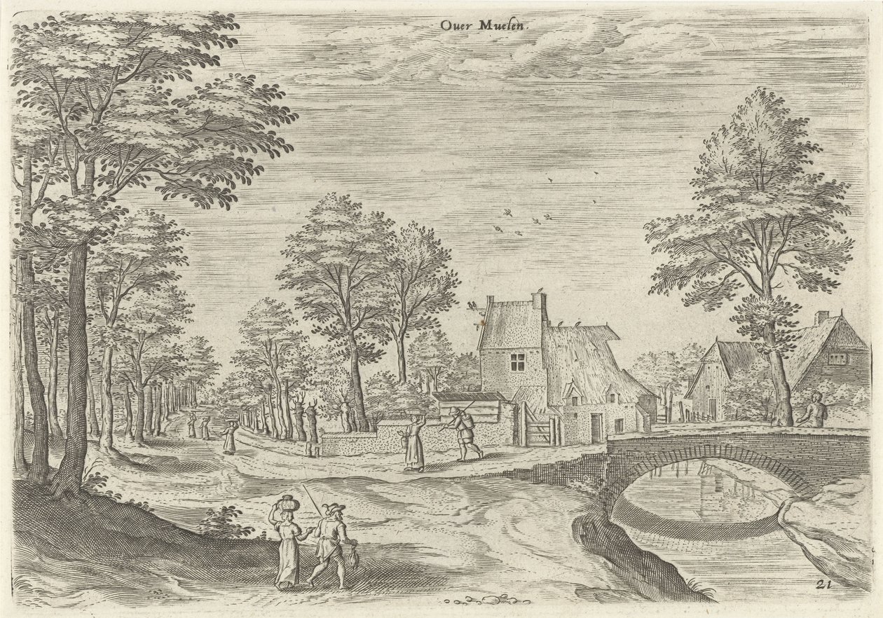 View of the Road to the Brussels City Gate Overmolen by Hans Collaert (I)