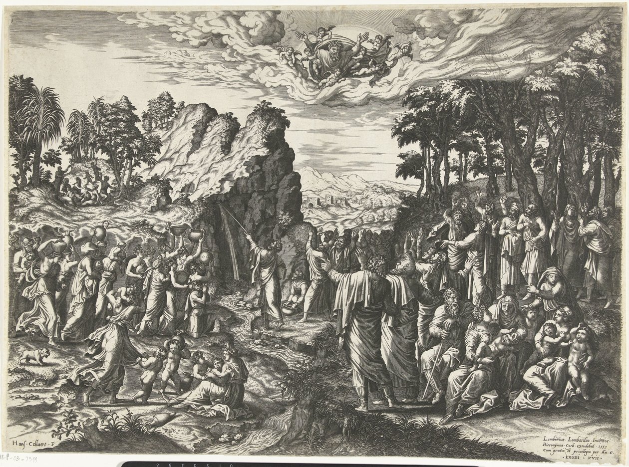 Moses Strikes Water from the Rock by Hans Collaert (I)
