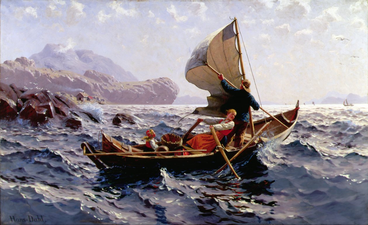 A Norwegian Fishing Boat, Near Bergen by Hans Dahl