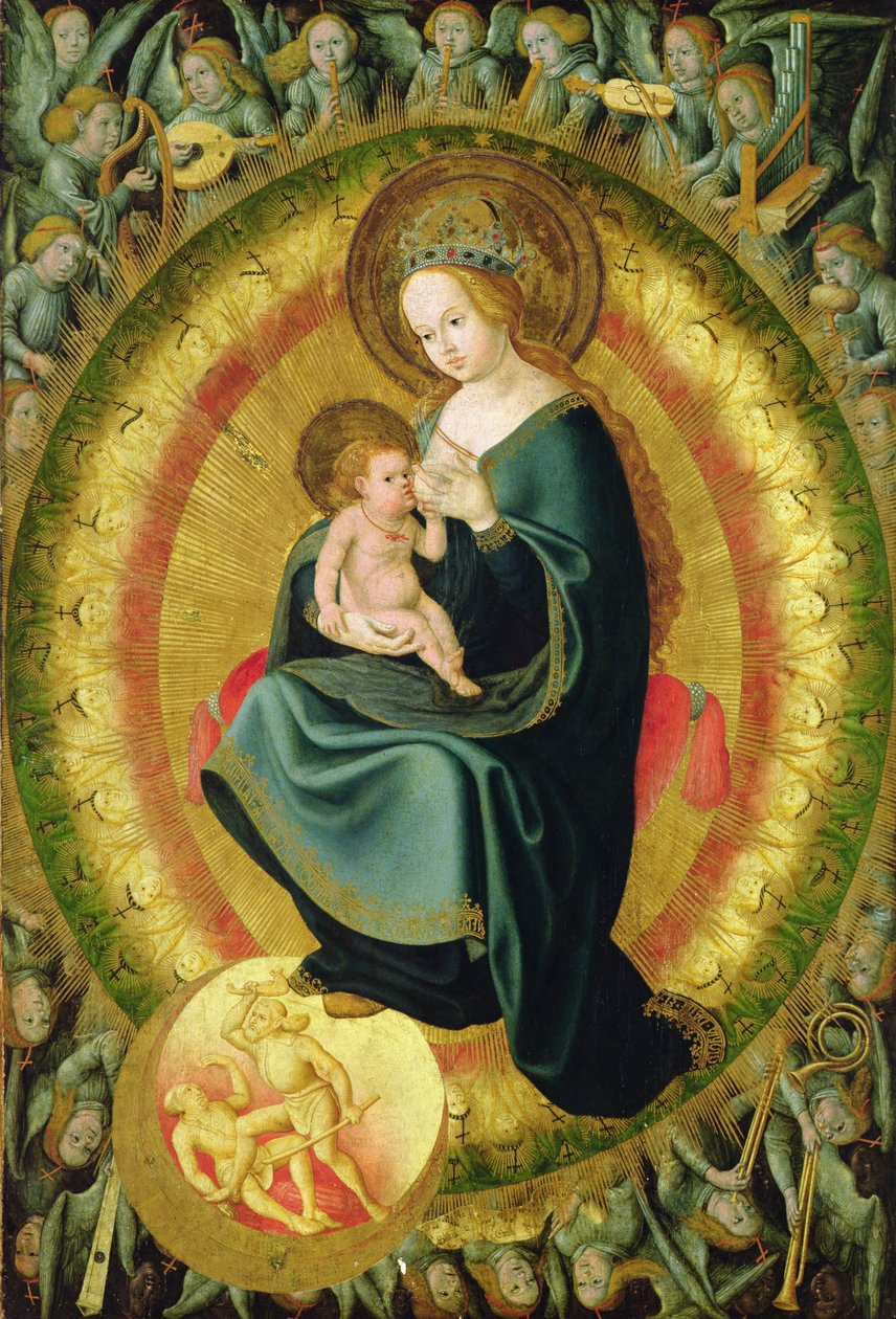 Virgin nursing the Child with Heavenly Choir by Hans Fries