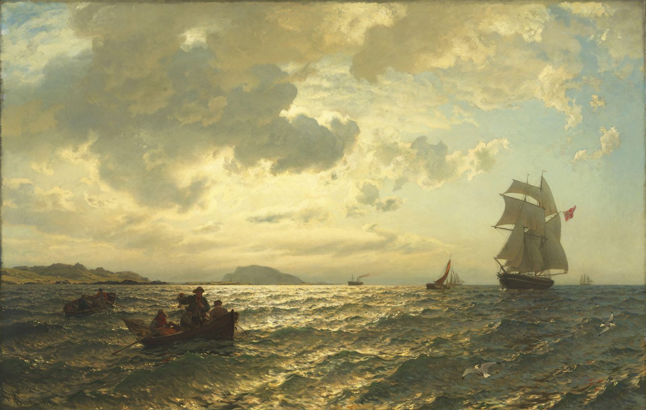Fresh Breeze on the Norwegian Coast by Hans Gude