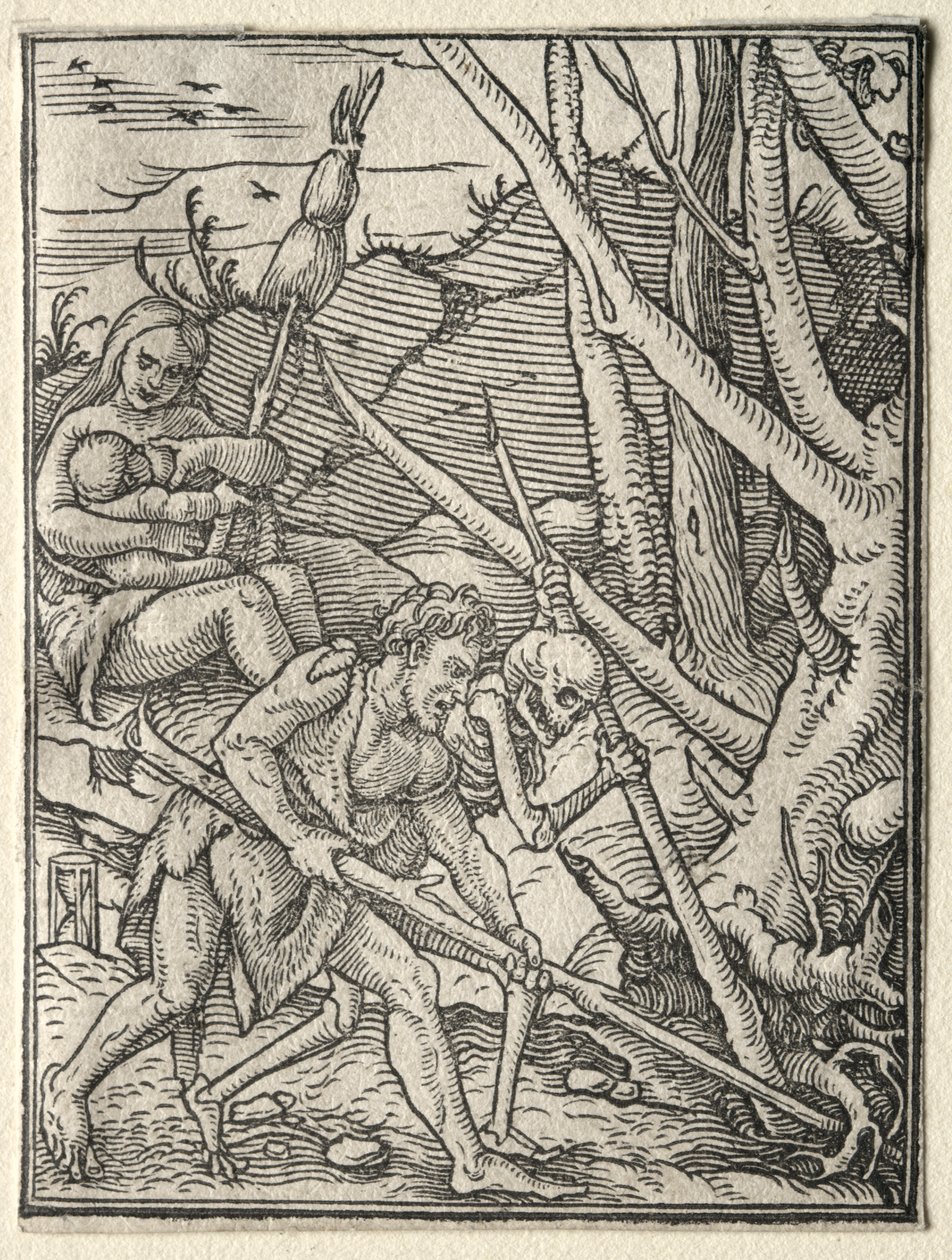 The Dance of Death: Adam Tilling the Earth by Hans Holbein