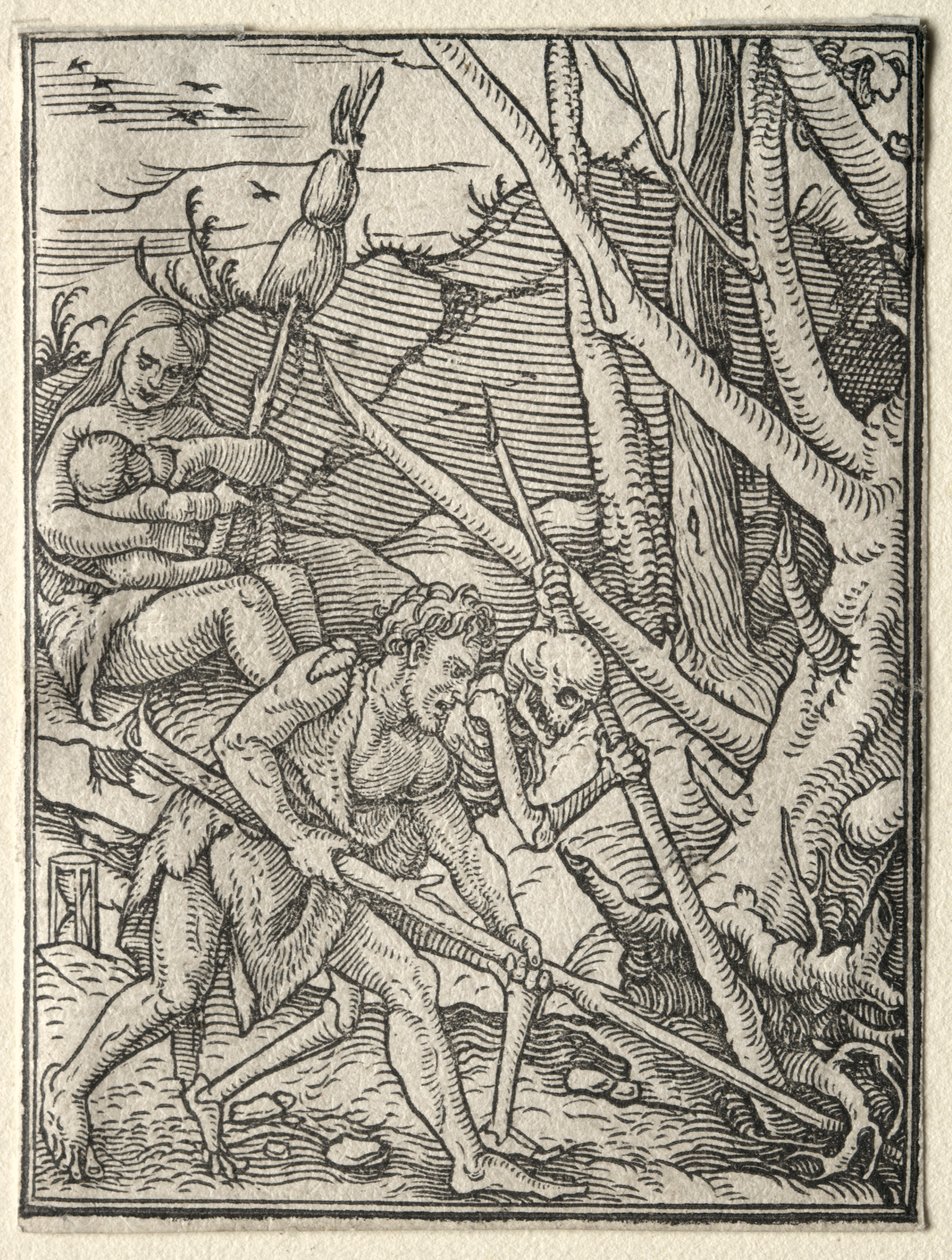 The Dance of Death: Adam Tilling the Earth by Hans Holbein
