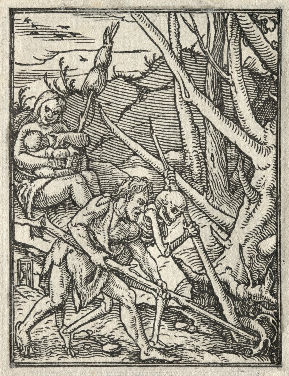 The Dance of Death: Expulsion from Paradise; Adam Cultivating the Ground by Hans Holbein