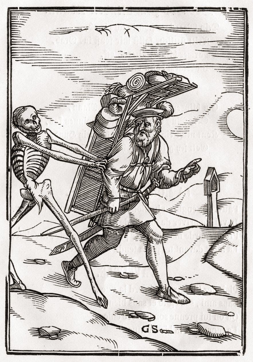 Death comes to the Pedlar, engraved by Georg Scharffenberg, from 