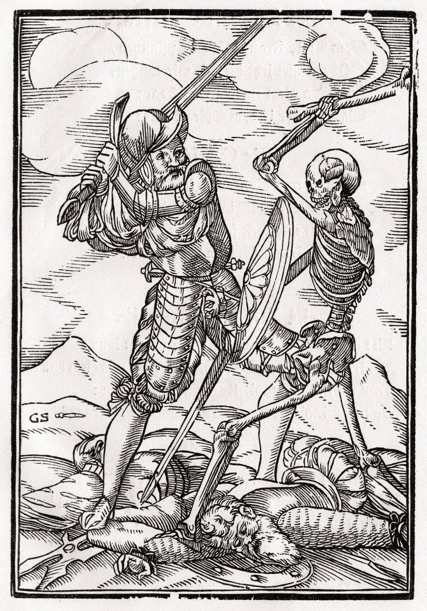 Death Comes to the Soldier, engraved by Georg Scharffenberg, from 