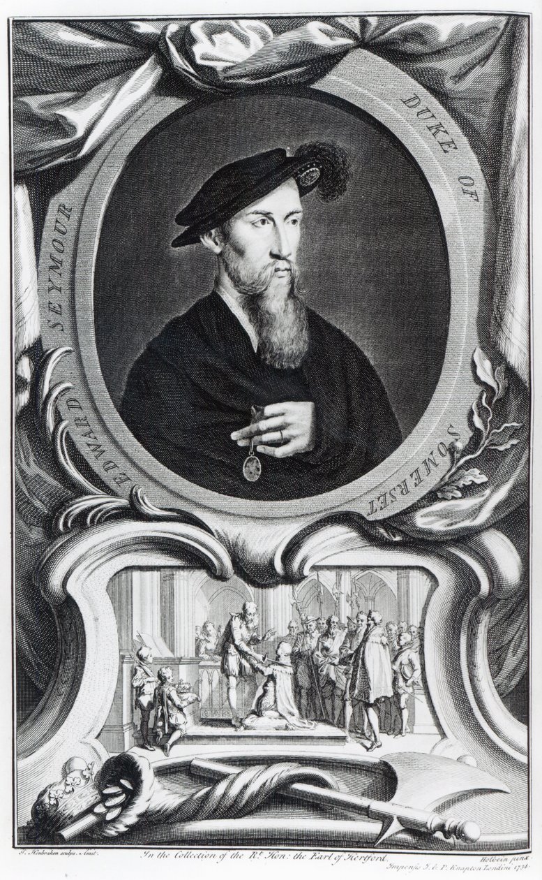 Edward Seymour, 1st Duke of Somerset engraved by Jacobus Houbraken, 1738 by Hans Holbein der Jüngere