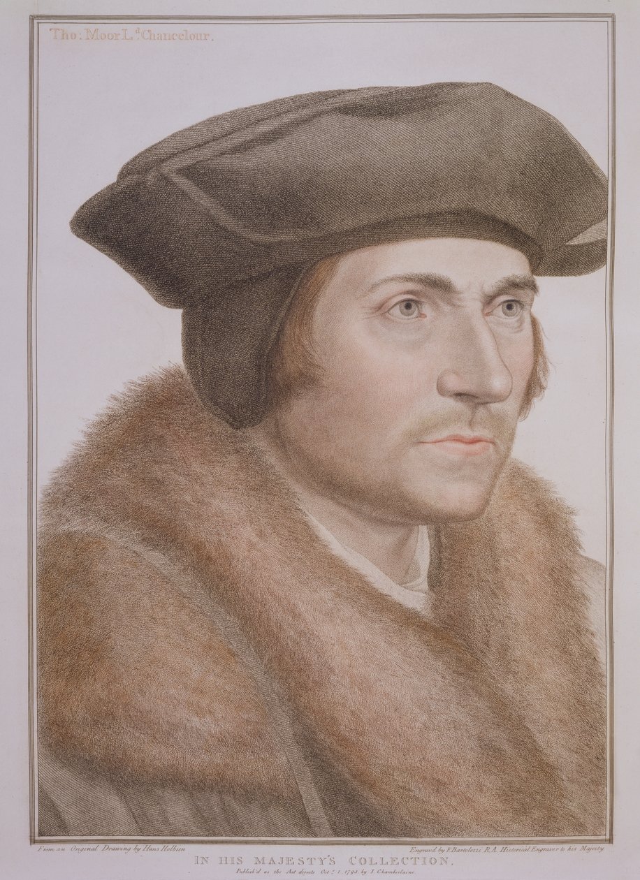 Thomas More, Lord Chancellor (1478-1535) Engraved by Francesco Bartolozzi by Hans Holbein der Jüngere