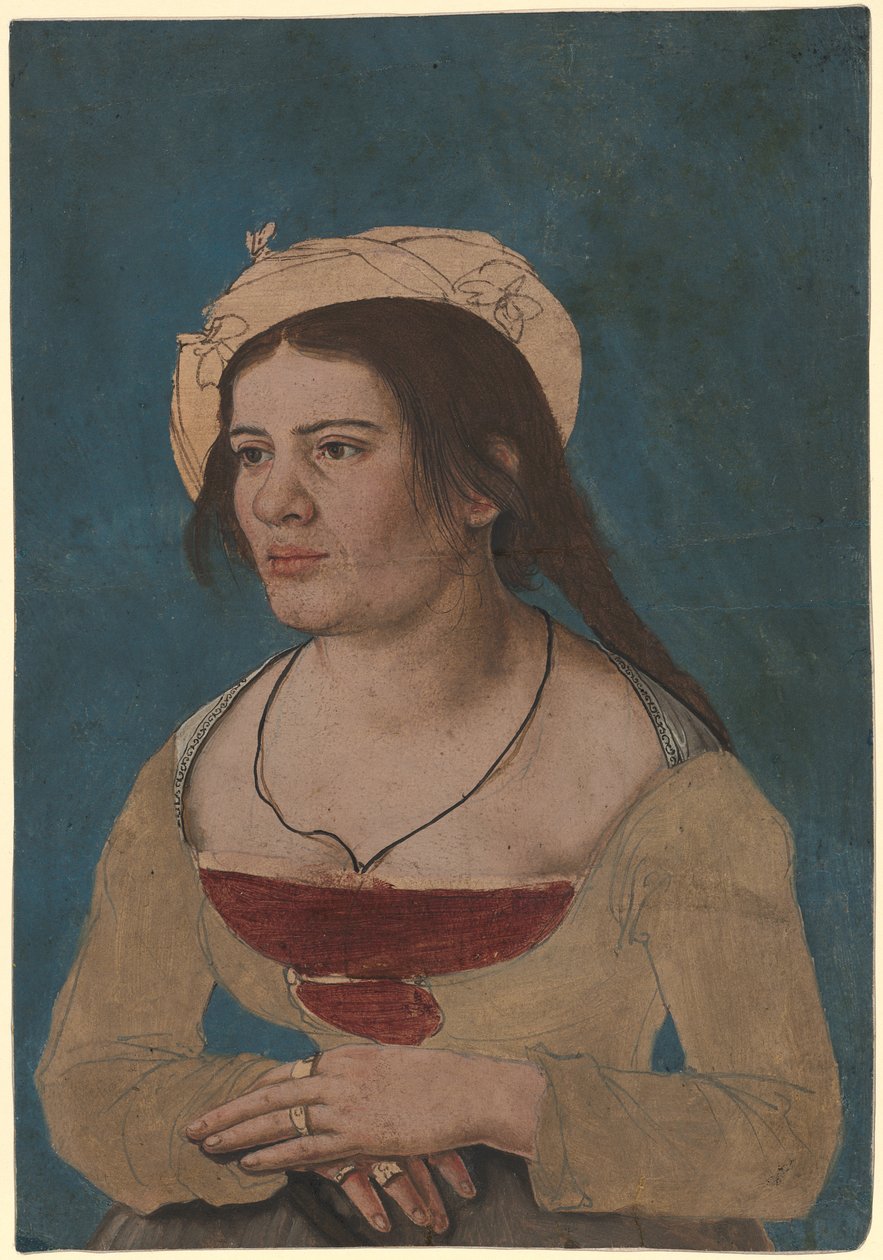 Portrait of a Young Woman with a Red Bodice by Hans Holbein the Younger