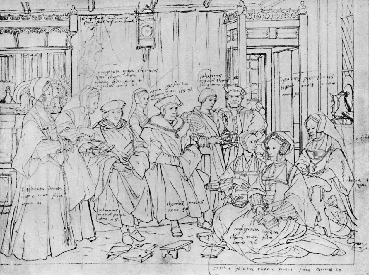 The More Family, from the Sketch by Holbein at Basle Museum, 1527 by Hans Holbein der Jüngere