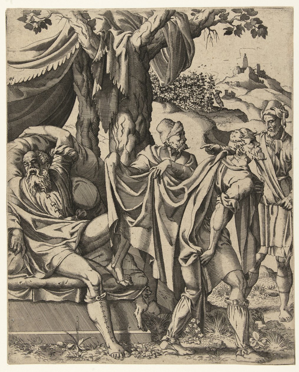 The Drunkenness of Noah by Hans Liefrinck (I) (attributed to)