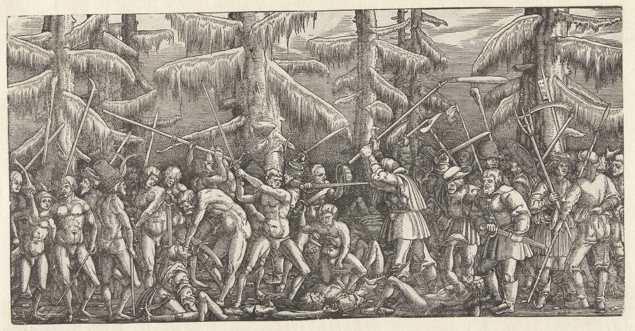 Battle of Naked Men and Farmers by Hans Lützelburger