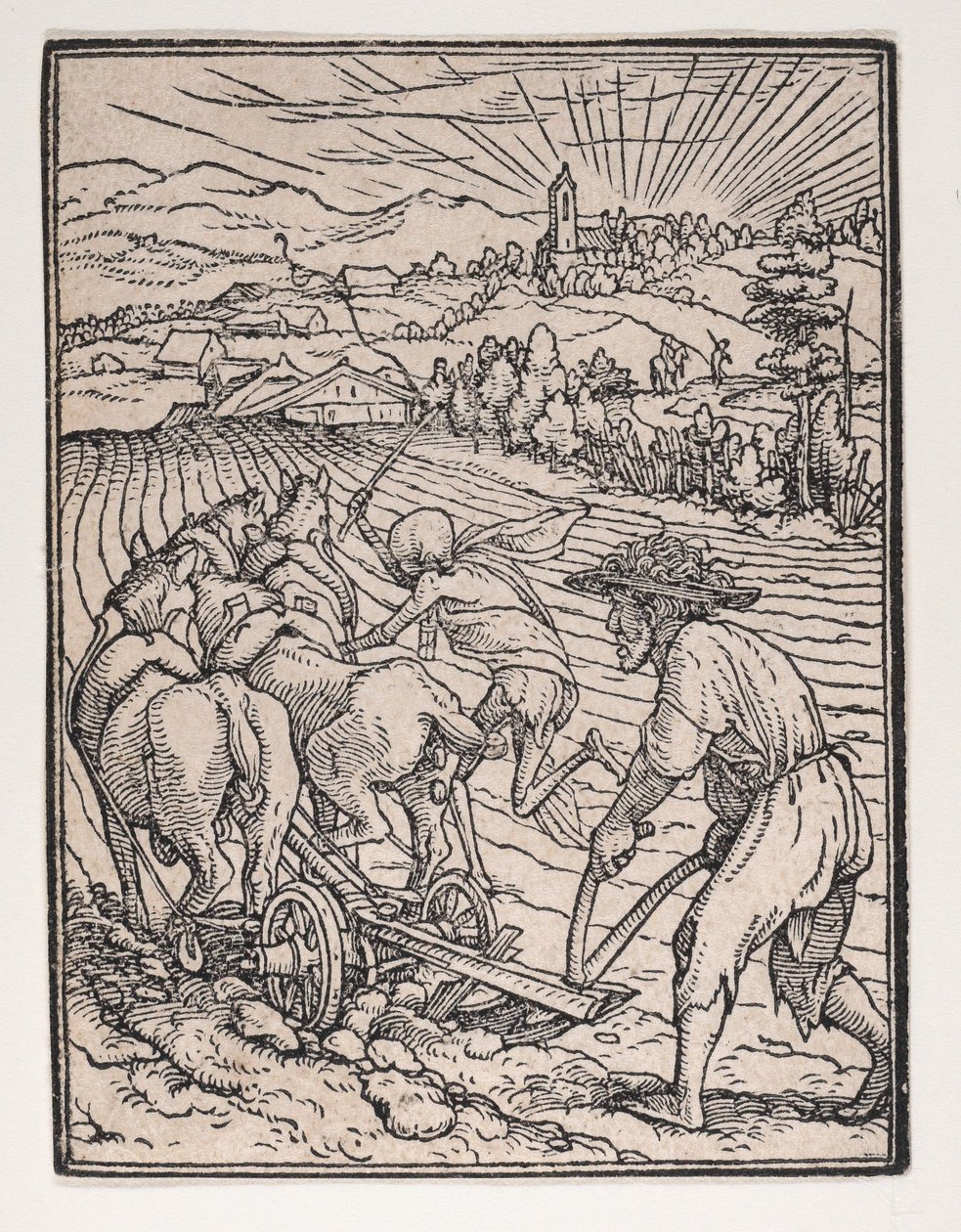 The Peasant or Ploughman, from The Dance of Death, ca. 1526, published 1538 by Hans Lützelburger