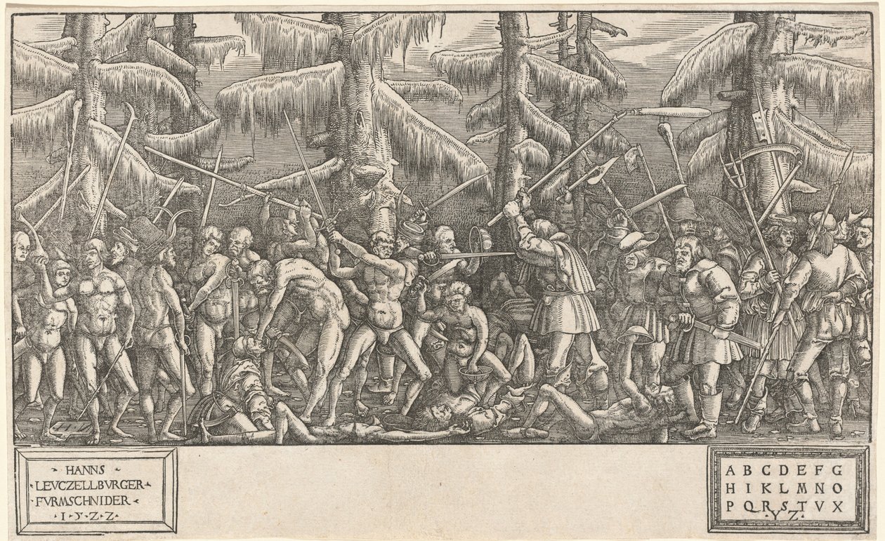 Battle of the Naked Men and Peasants by Hans Lützelburger, after Master NH