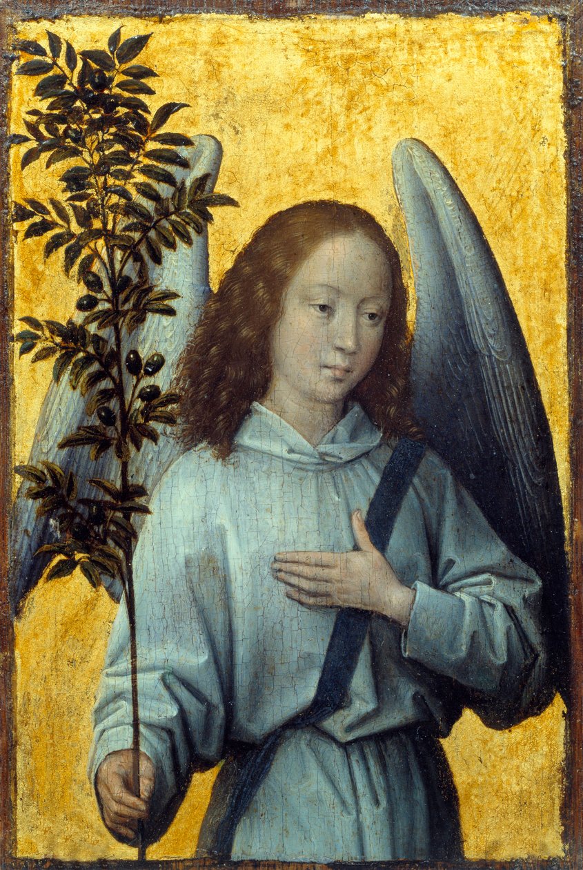Angel Holding an Olive Branch by Hans Memling