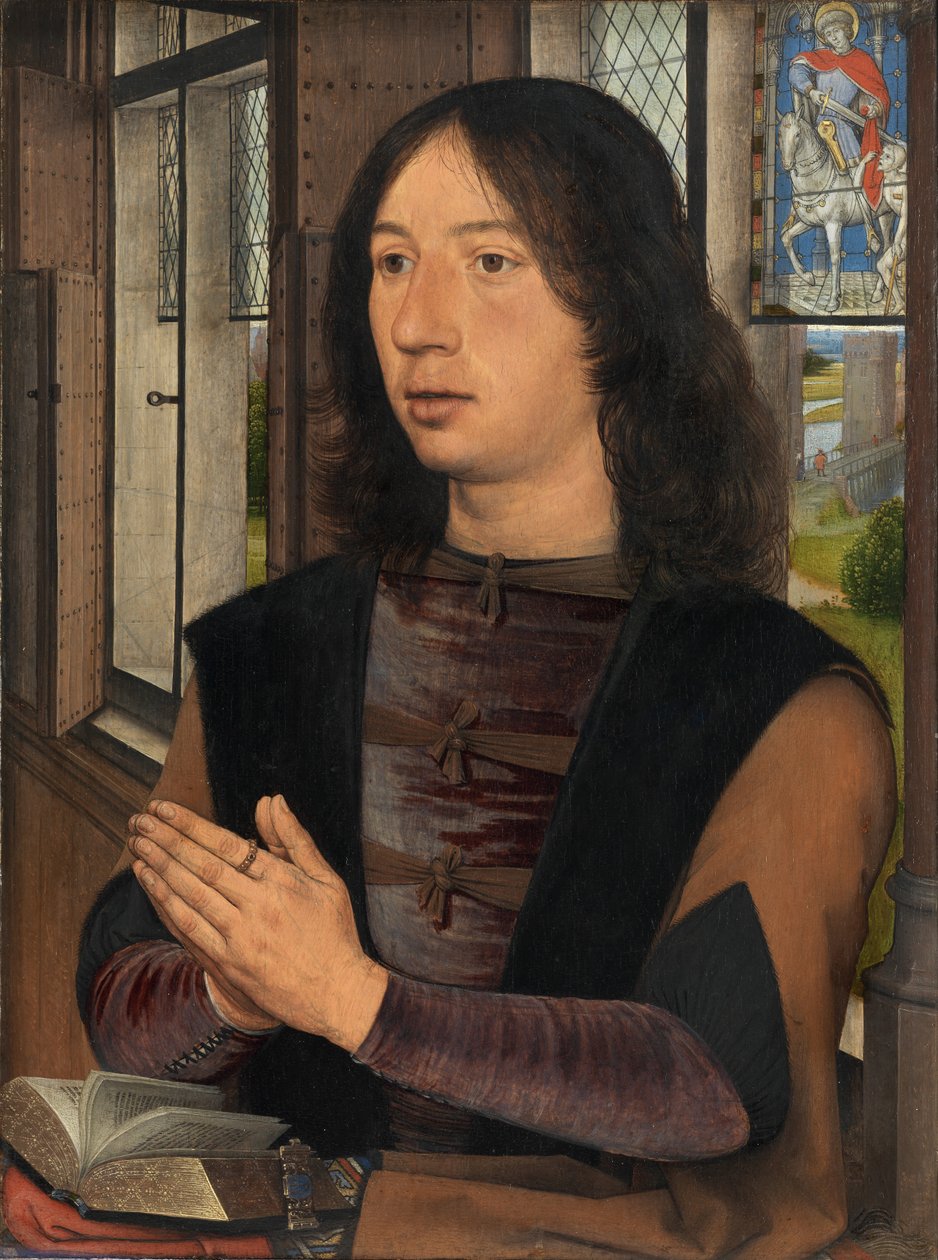 (detail) Diptych of Maarten van Nieuwenhove by Hans Memling