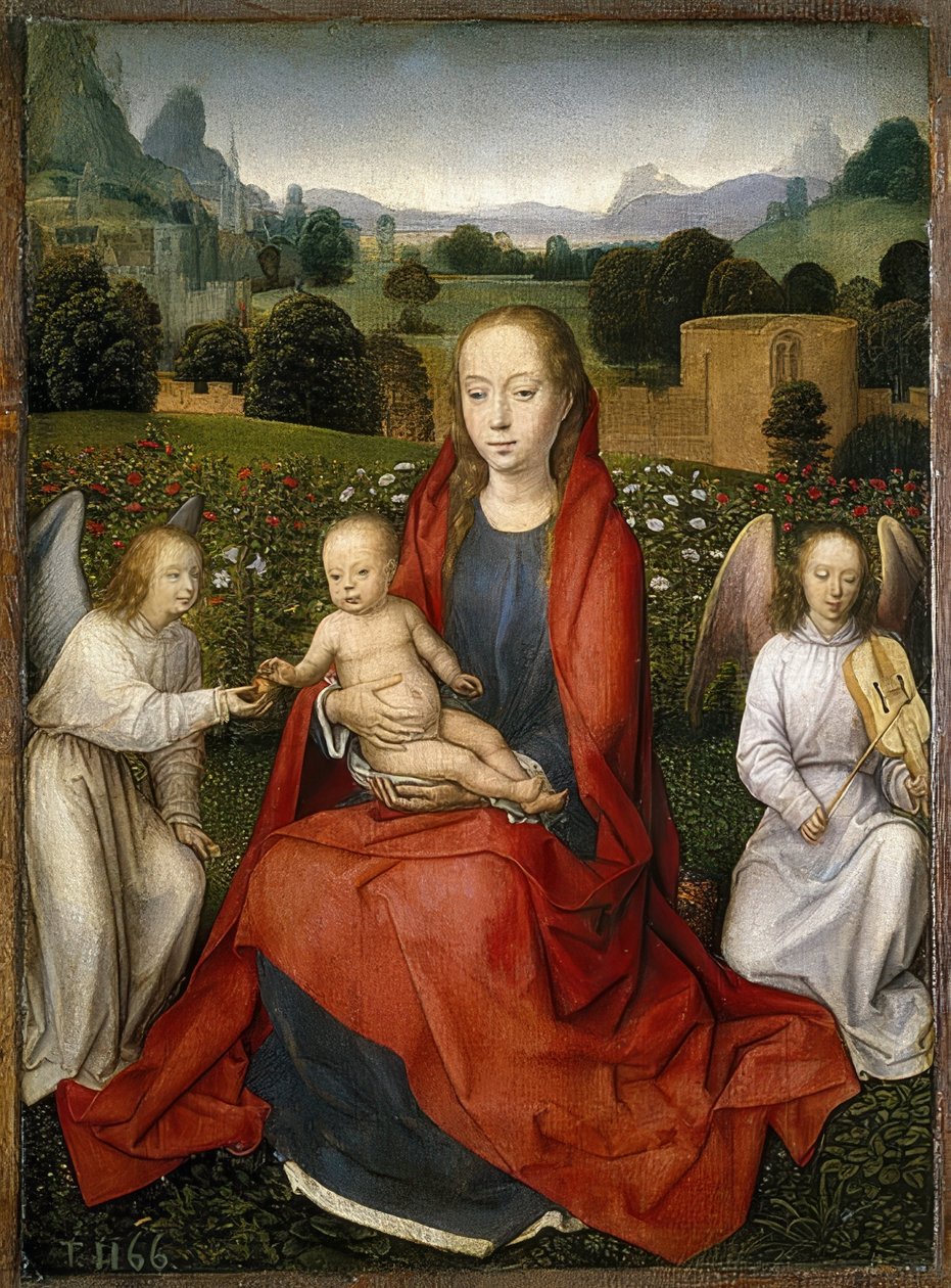 Madonna with Child and Two Angels by Hans Memling
