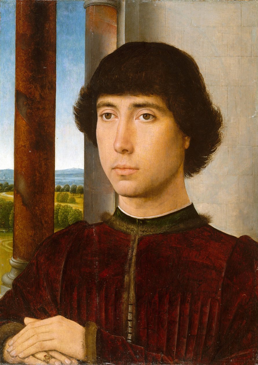 Portrait of a Man at a Loggia by Hans Memling