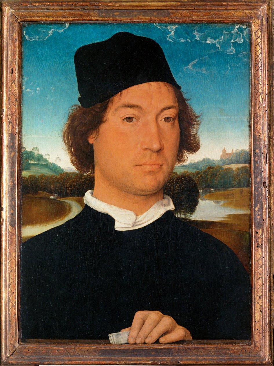 Portrait of an Unknown Man, with Landscape by Hans Memling