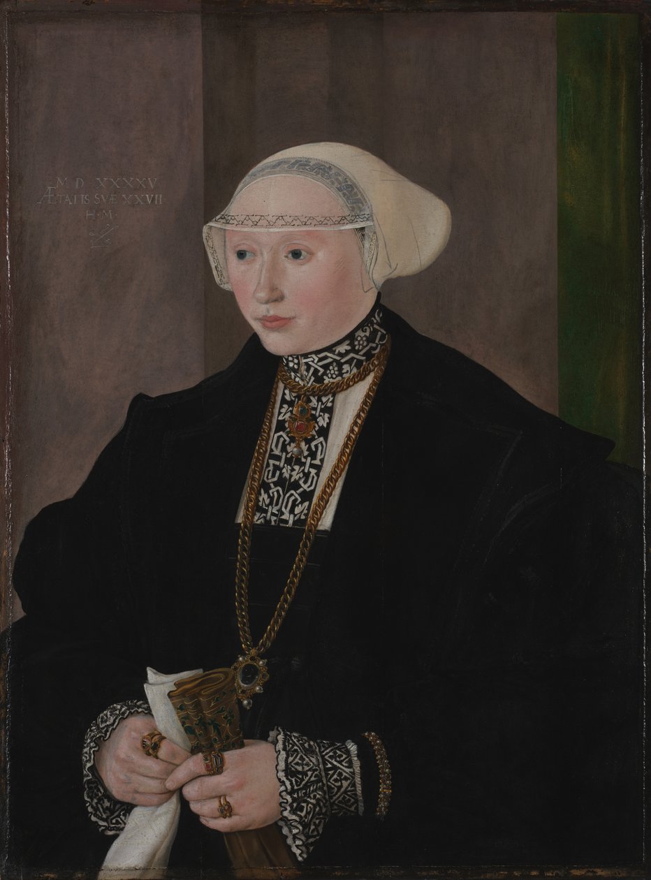 Portrait of Maria Kitscher, Frau von Freyberg, 1545 by Hans Mielich