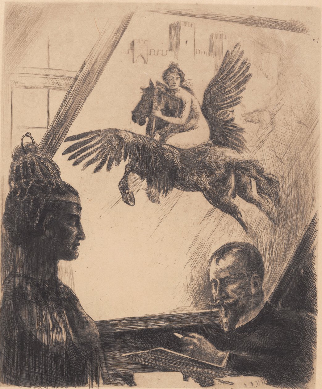 Allegorical Self-Portrait by Hans Nikolaj Hansen