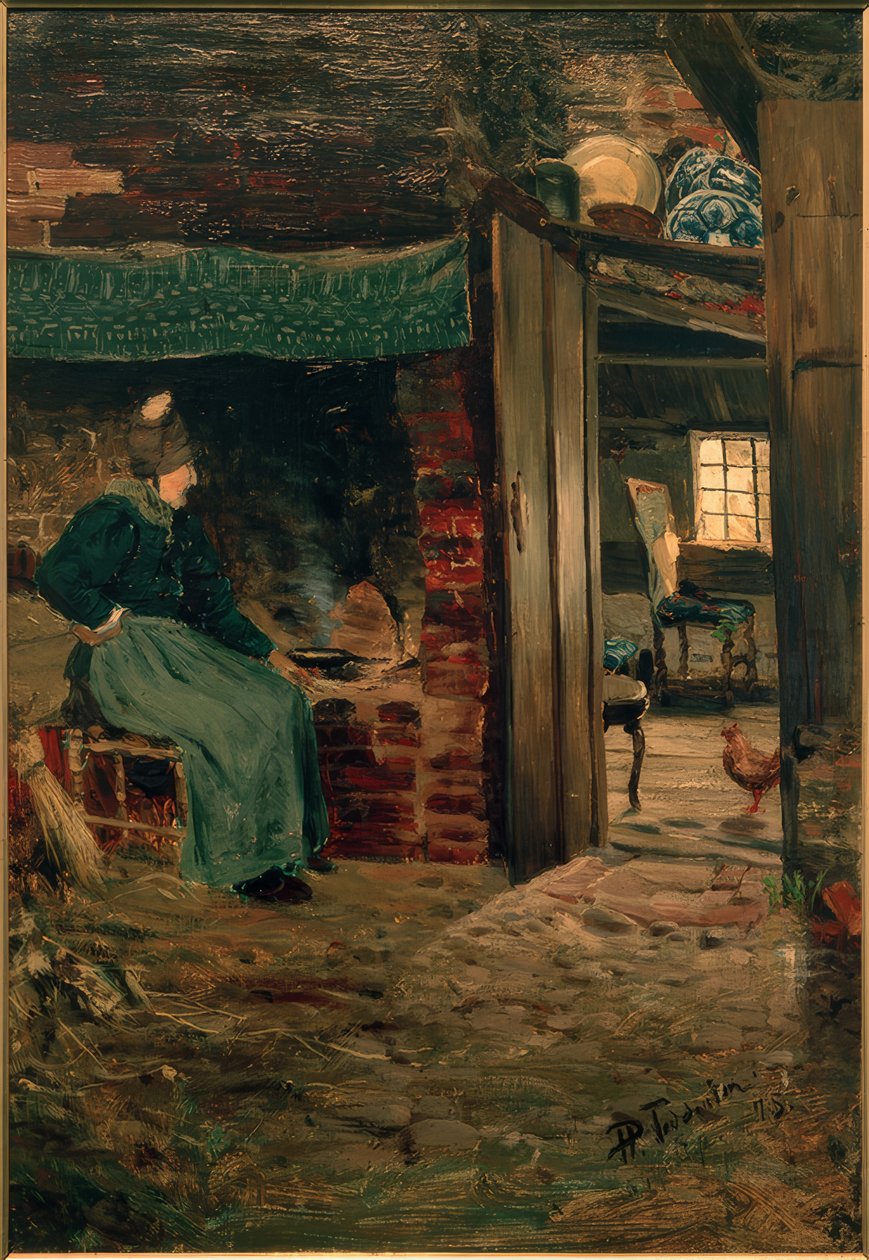The Old Sosk at the Hearth, Klockries by Hans Peter Feddersen der Jüngere