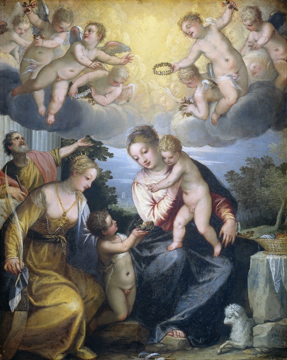 Virgin and Child with Young John the Baptist and Saint Catherine by Hans Rottenhammer (I)