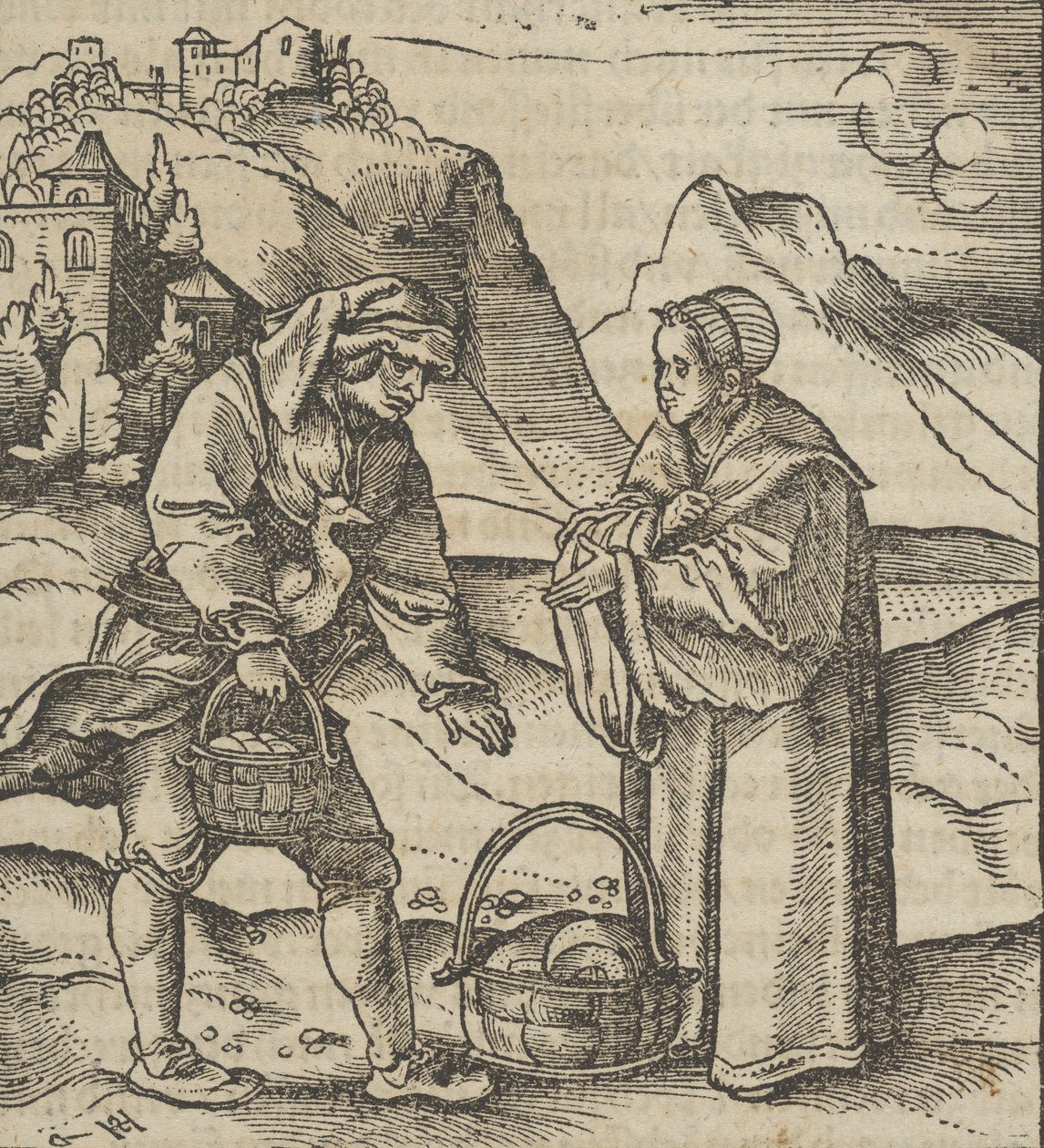 A Farmer and his Patron by Hans Schäufelein the Elder