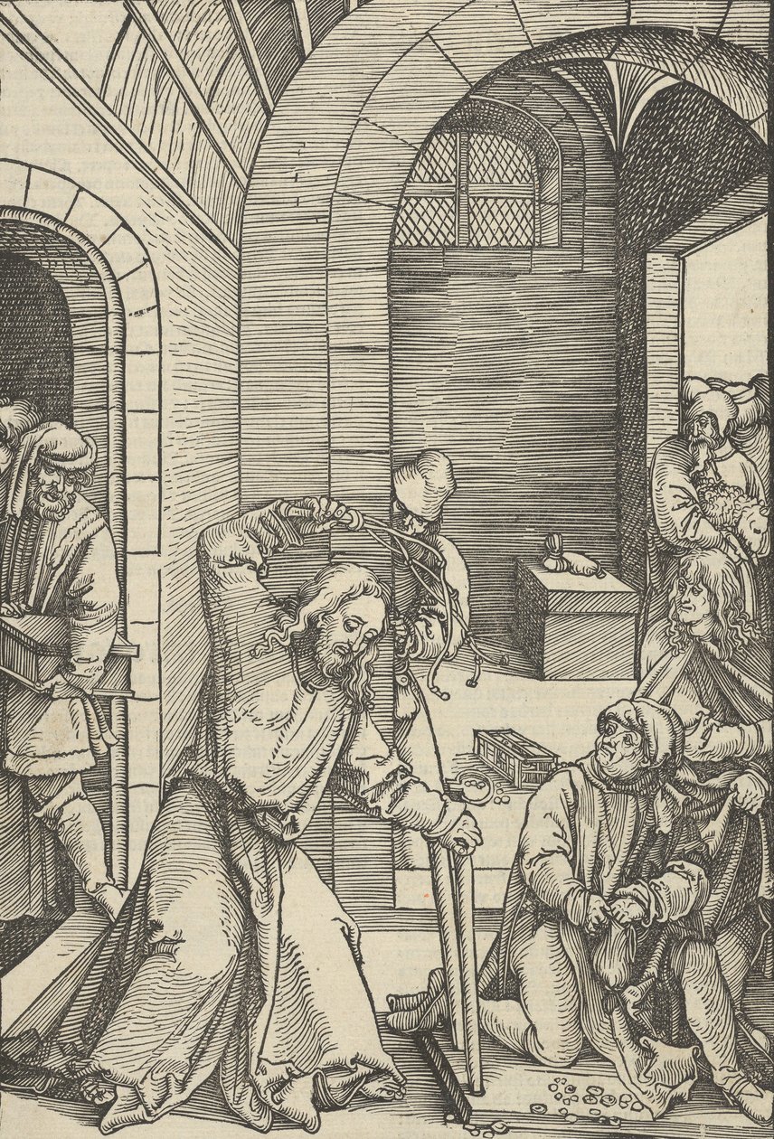 Christ Purifying the Temple, from Speculum passionis domini nostri Ihesu Christi by Hans Schäufelein the Elder