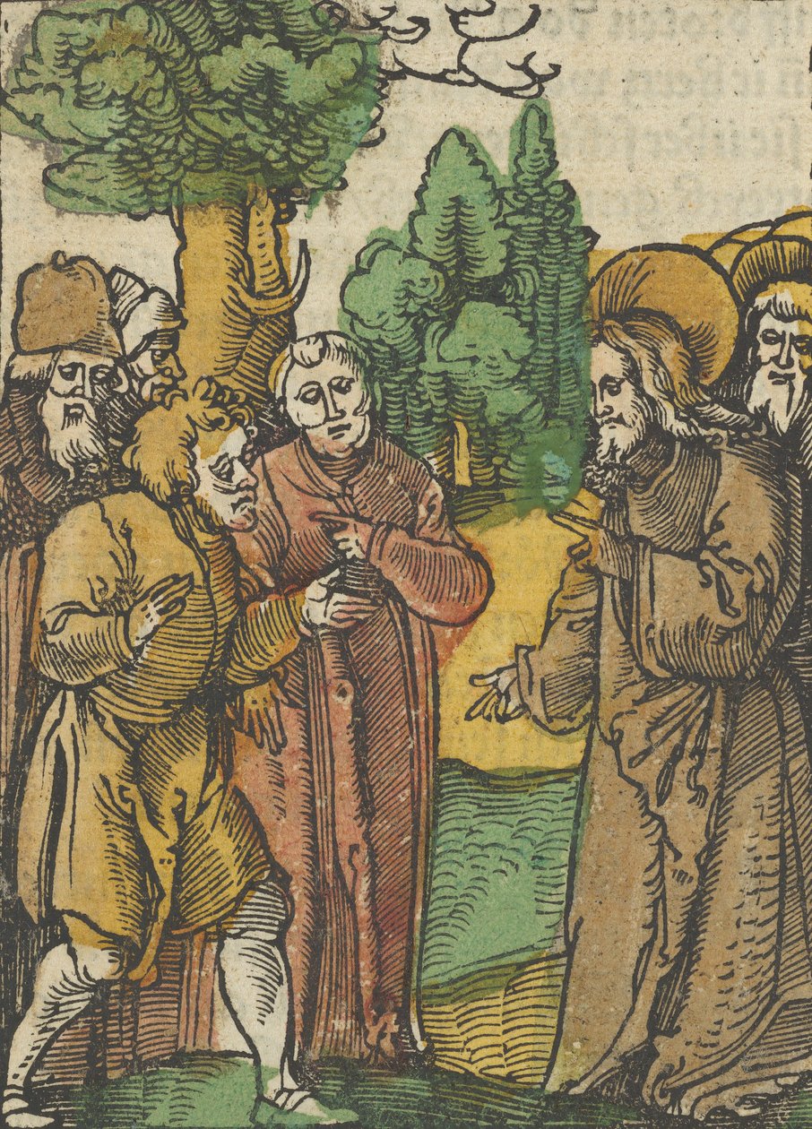 Christ and the Pharisees, from Das Plenarium, 1517 by Hans Schäufelein the Elder