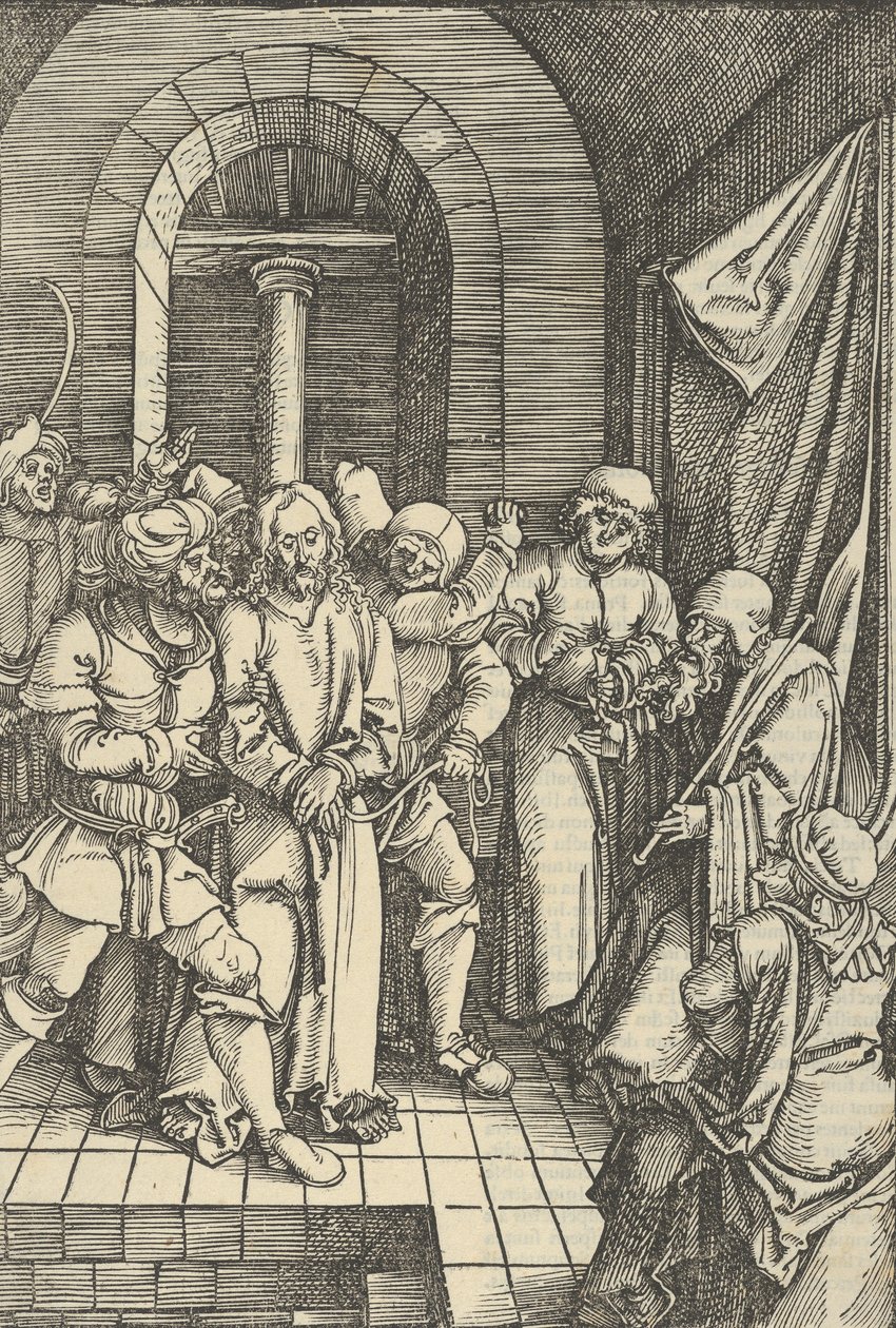 Christ before Annas, from Speculum Passionis Domini Nostri Ihesu Christi by Hans Schäufelein the Elder