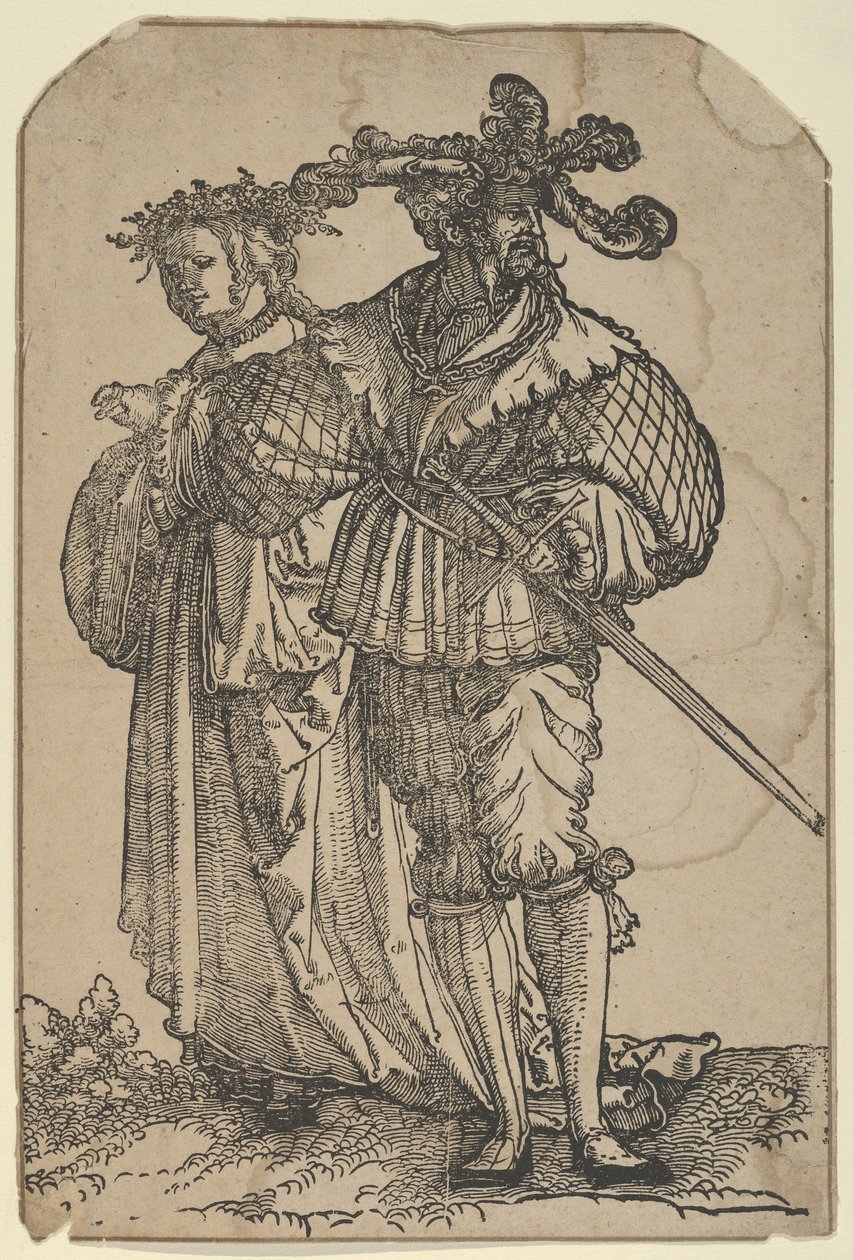 Dancing Couple I, from The Wedding Dancers restrike by Hans Schäufelein the Elder