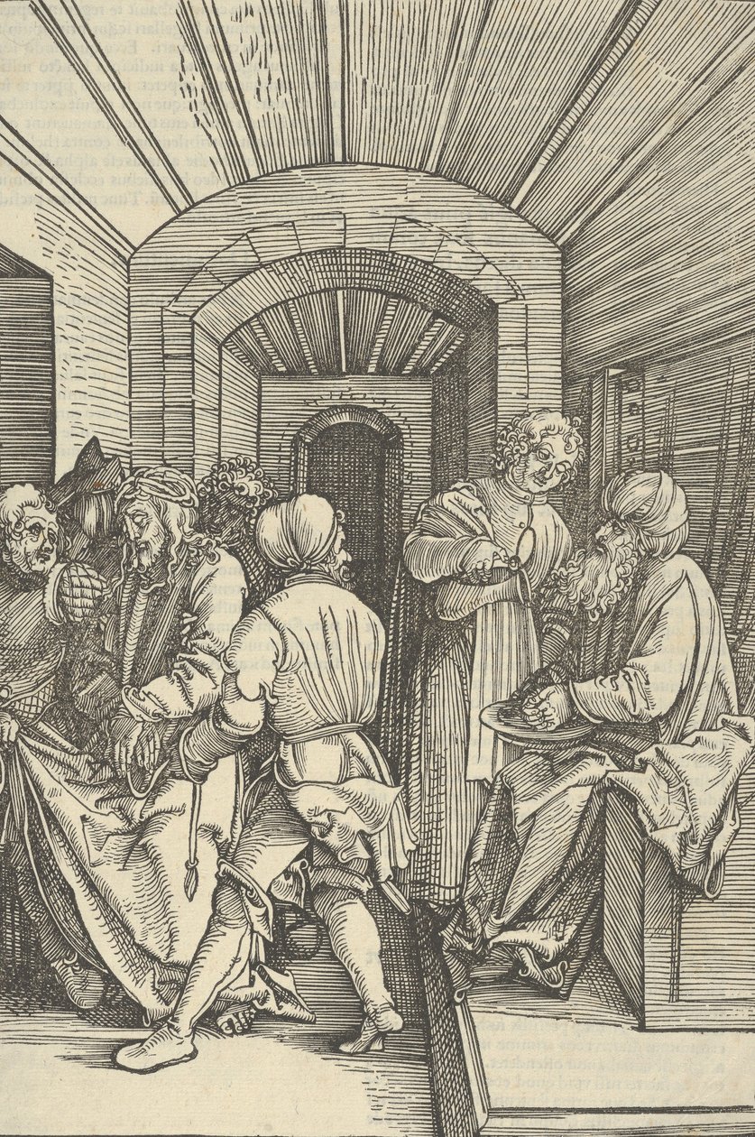 Pilate Washing his Hands, from Speculum passionis domini nostri Ihesu Christi by Hans Schäufelein the Elder
