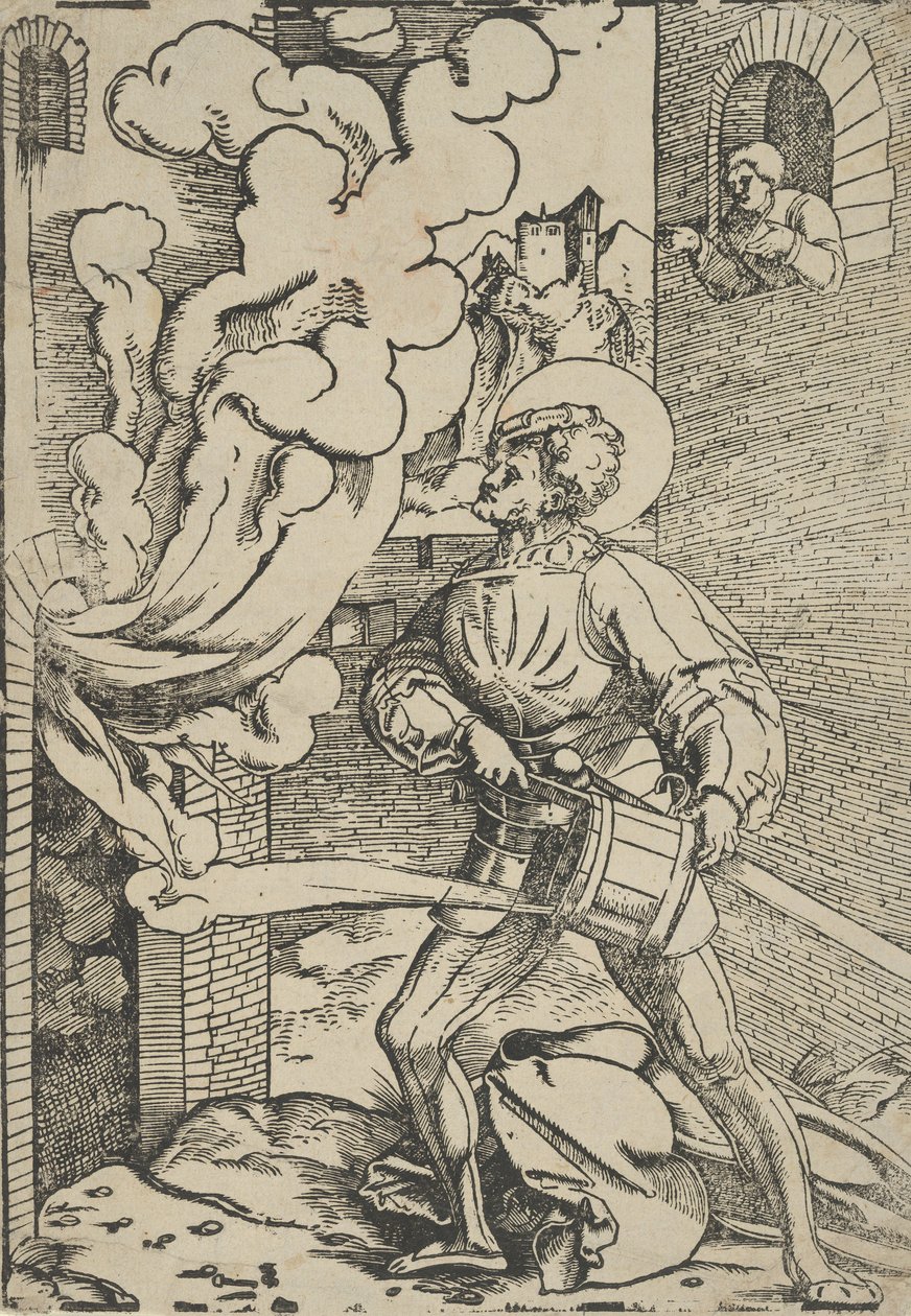 Saint Florian (restrike) by Hans Schäufelein the Elder