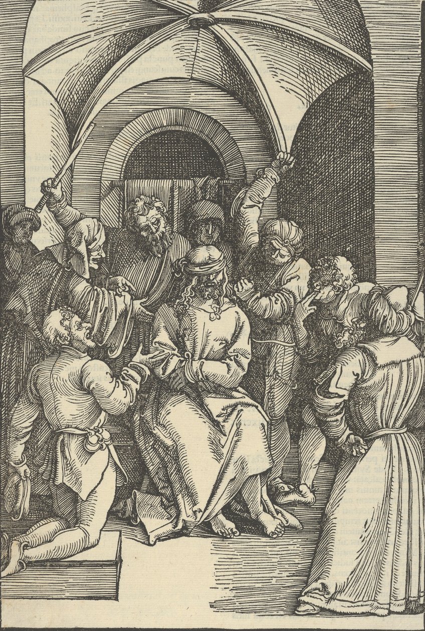 The Mocking of Christ, from Speculum passionis domini nostri Ihesu Christi, 1507 by Hans Schäufelein the Elder