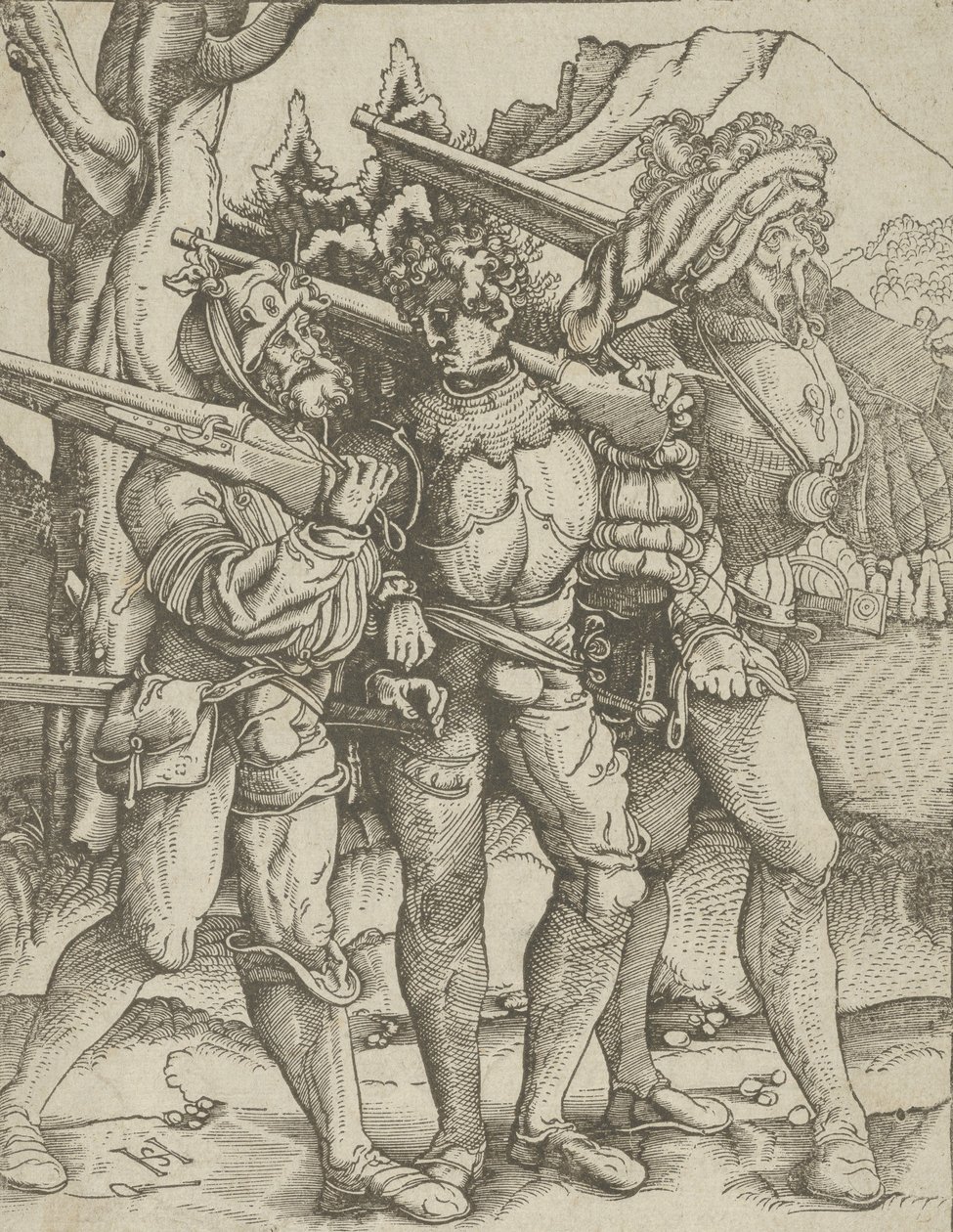 Three Soldiers with Muskets, ca. 1511-1515 by Hans Schäufelein the Elder