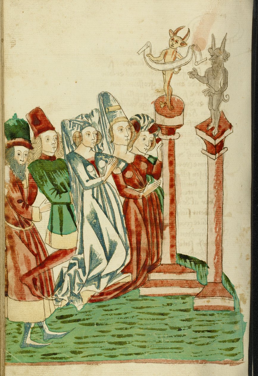 A Group of Men and Women Worship Two Idols, 1469 by Hans Schilling