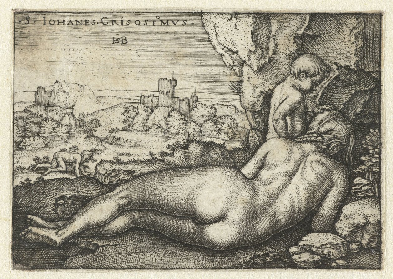 Saint John Chrysostom as a Hermit in the Desert by Hans Sebald Beham