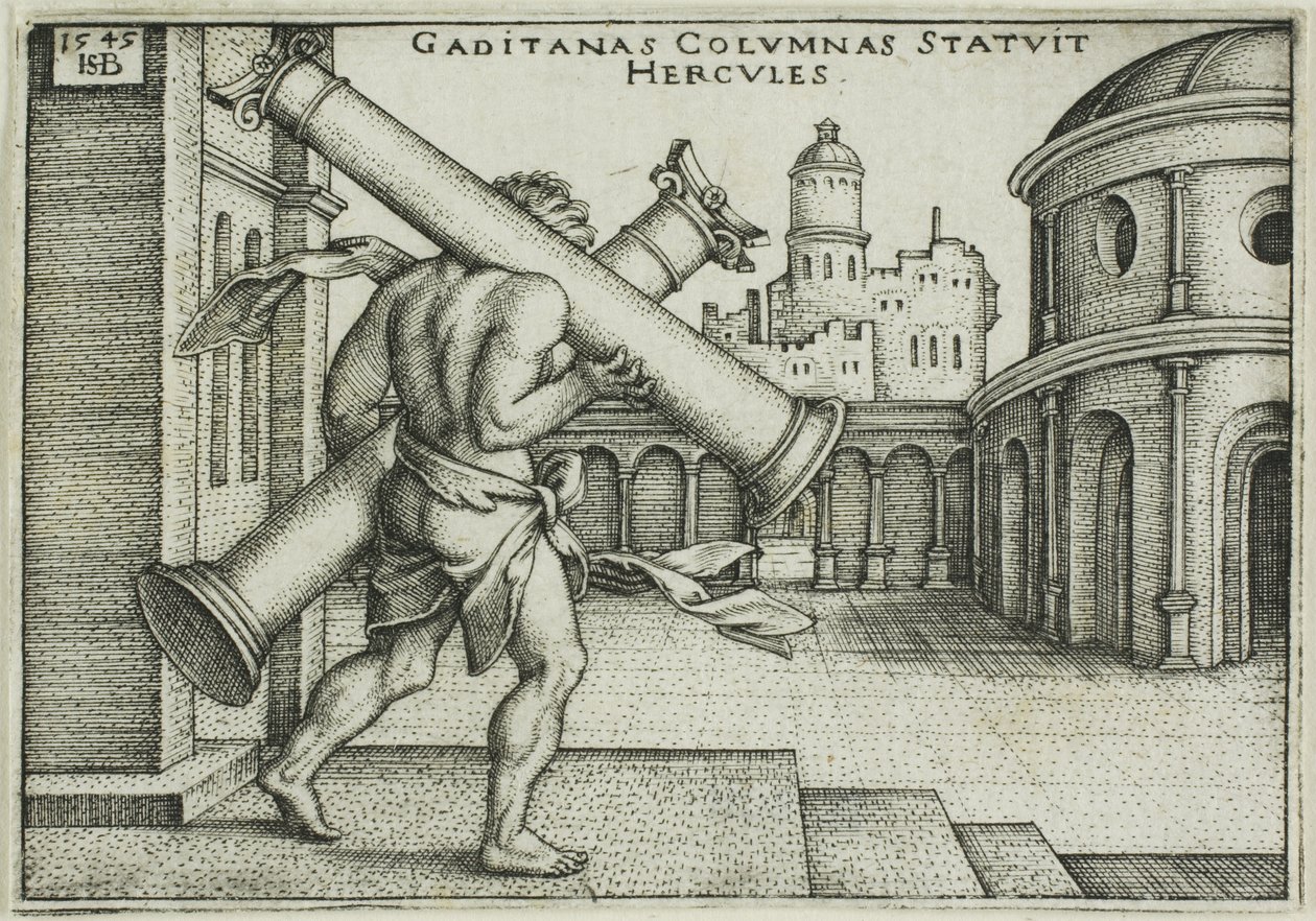 Hercules and Columns of Gaza by Hans Sebald Beham