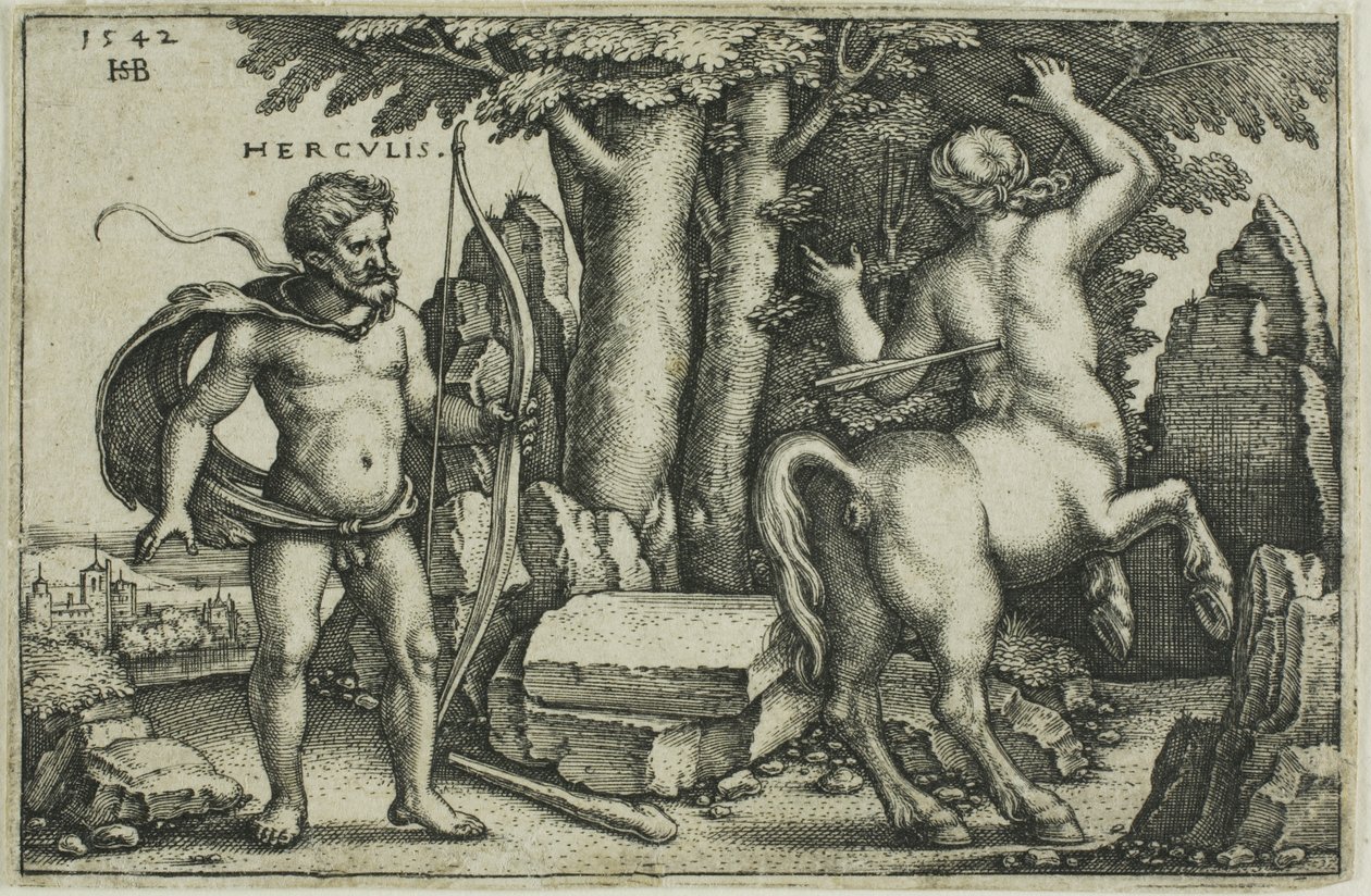 Hercules and Nessus by Hans Sebald Beham